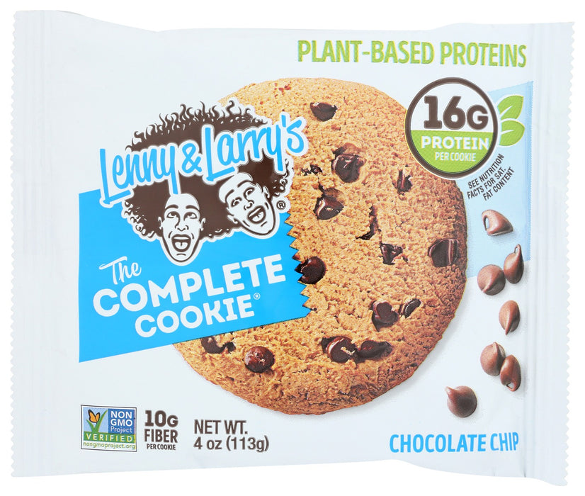 
This snack includes 16g of plant-based protein and 10g of fiber per cookie.
Satisfyingly firm and chewy, our delectable Chocolate Chip Certified Vegan protein cookie is lovingly baked with sizeable semi-sweet morsels of chocolate throughout.
The Complete Cookie® includes Non-GMO Project Verified ingredients, is Certified Vegan and Kosher, and does not include high fructose corn syrup, artificial sweeteners, nor sugar alcohols.
