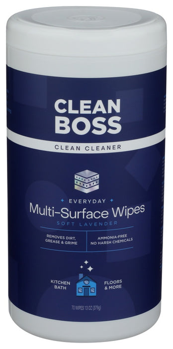 CLEAN BOSS: Multi Surface Wipes, 70 ea