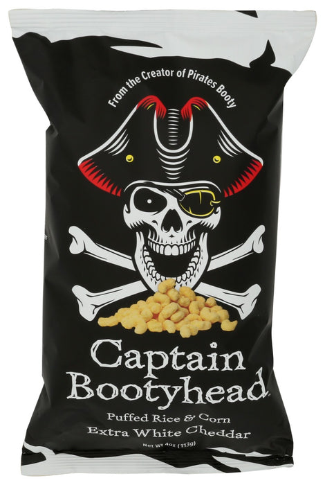 CAPTAIN BOOTYHEAD: Puffed Rice and Corn Extra White Cheddar, 4 oz