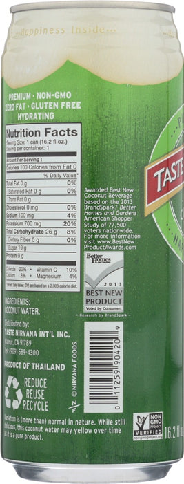 TASTE NIRVANA: Real Coconut Water Tall Can, 16.2 fo