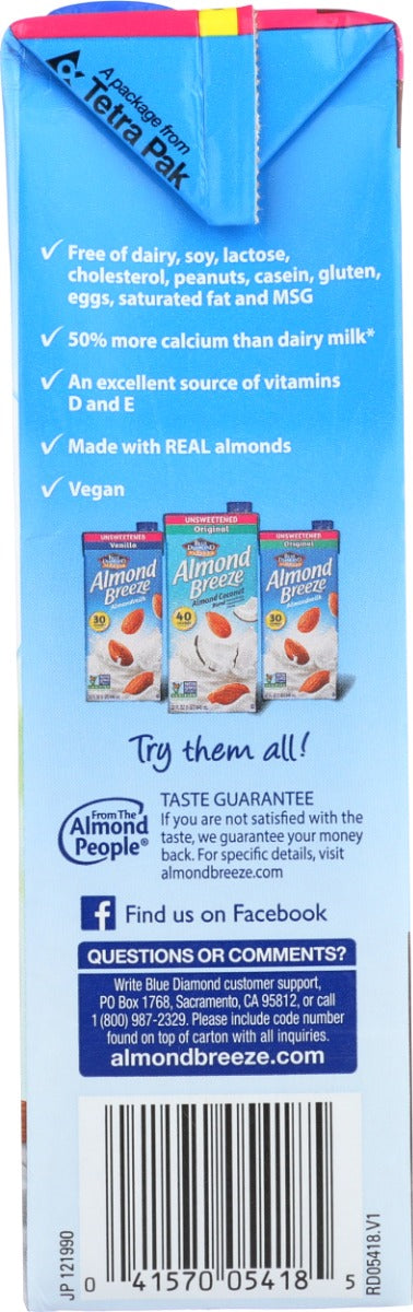 BLUE DIAMOND: Shelf Stable Unsweetened Chocolate Almondmilk, 32 fo