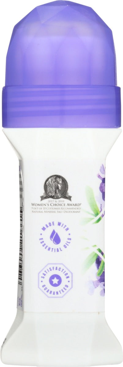 CRYSTAL BODY DEODORANT: Mineral Deodorant Roll On Lavender and White Tea, 2.25 oz
