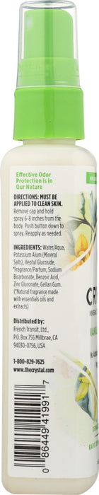 CRYSTAL BODY DEODORANT: Mineral Deodorant Spray Vanilla and Jasmine, 4 oz
