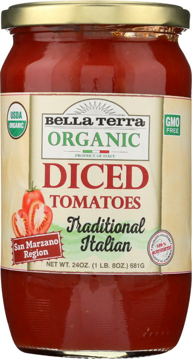 BELLA TERRA: San Marzano Region Diced Tomatoes, 24 oz