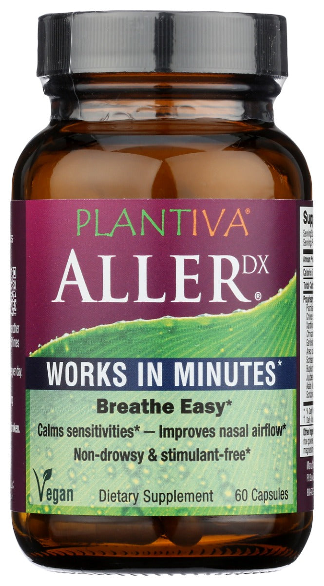 Breathe Easy with AllerDx ("Aller Dee-Ex"), the most effective natural seasonal support available. Clinical studies show AllerDx improves nasal airflow in 10-20 minutes. It also addresses key underlying causes of sensitivities to environmental irritants.*