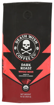 DEATH WISH COFFEE: Dark Roast Coffee Whole Bean, 1 lb