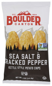 BOULDER CANYON: Sea Salt and Cracked Pepper Kettle Style Potato Chips, 5 oz