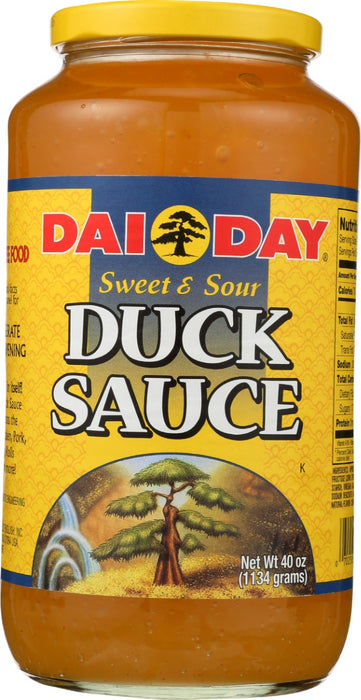 Dai Day® Sweet &amp; Sour Duck Sauce is a fat-free mixture of apricots, vinegar and spices that can turn ordinary meats into succulent culinary works of art. No wonder chefs and weekend warriors alike swear by its powers. These stylish jars are ideal for your gourmet section.