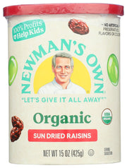 Whether packing into a lunch box, enjoying a handful as an afternoon snack, or adding scoops to your favorite baked recipe, raisins are there to fit the bill.
Newman's Own Organic Raisins take the best vine-ripe grapes to make the sweetest, chewy snack for all ages to enjoy.