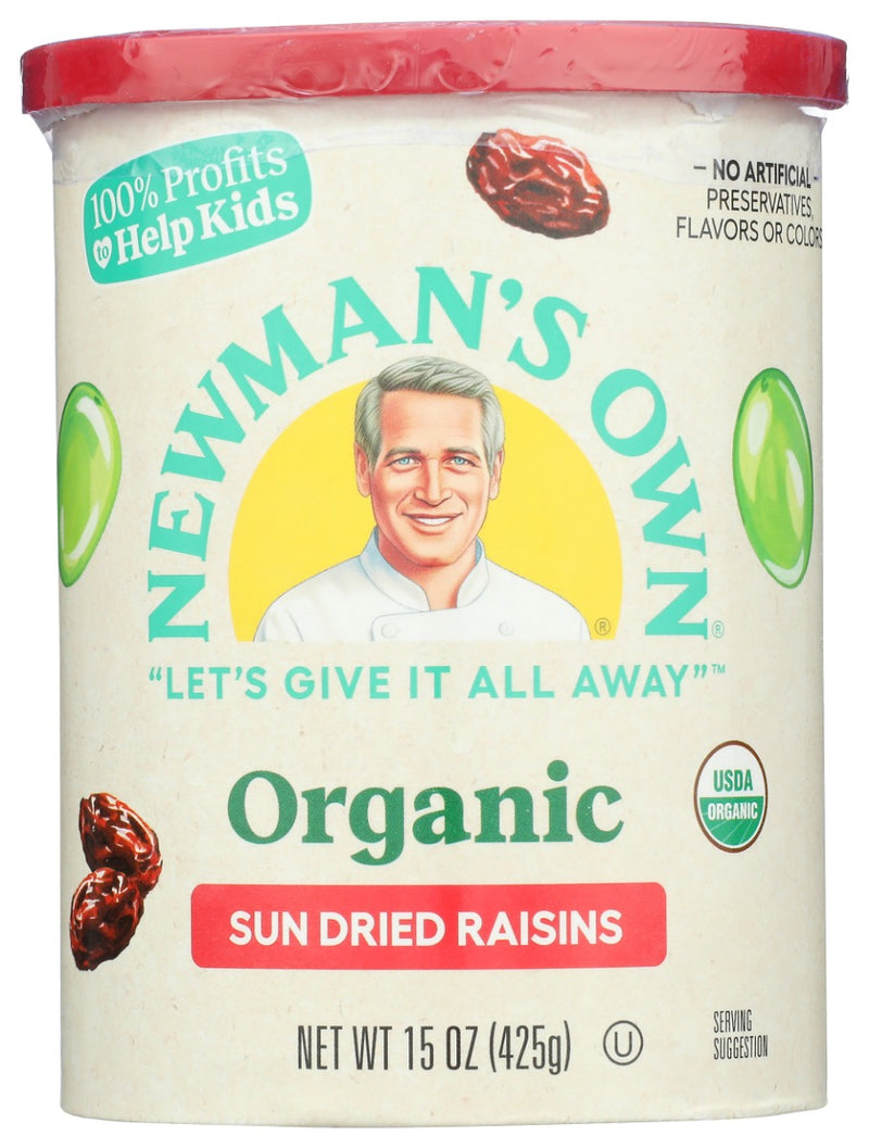 Whether packing into a lunch box, enjoying a handful as an afternoon snack, or adding scoops to your favorite baked recipe, raisins are there to fit the bill.
Newman's Own Organic Raisins take the best vine-ripe grapes to make the sweetest, chewy snack for all ages to enjoy.