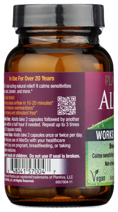 PLANTIVA: AllerDx 60 Capsule Bottle Vegan, 60 cp