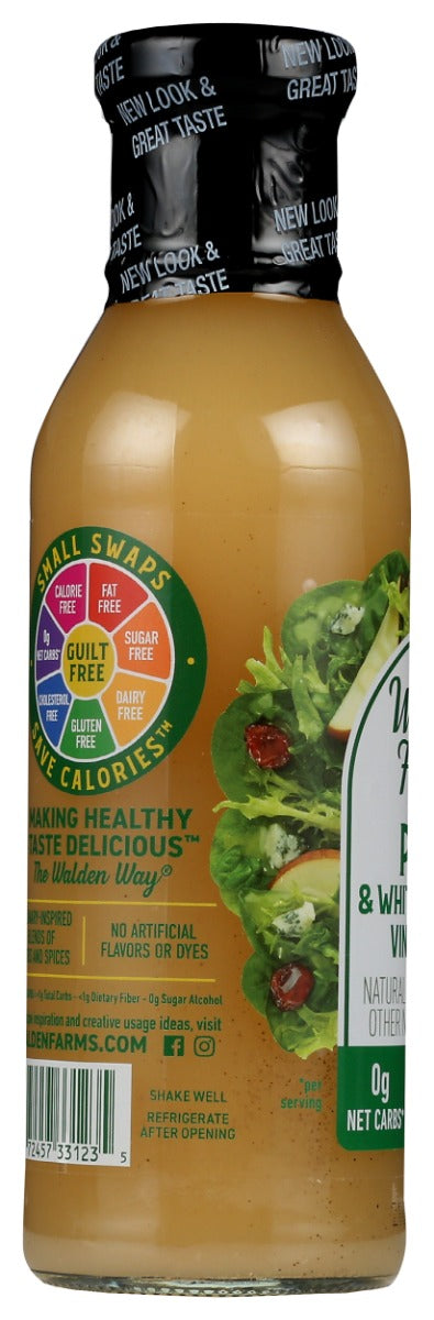 WALDEN FARMS: Pear and White Balsamic Vinaigrette Zero Calorie Dressing, 12 fo
