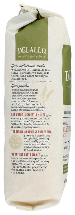 DELALLO: Organic Farfalle Organic Bow Tie Pasta, 16 oz