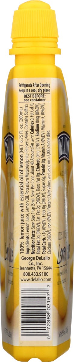 DELALLO: Lemon Juice Slice Bottle, 6.75 fo