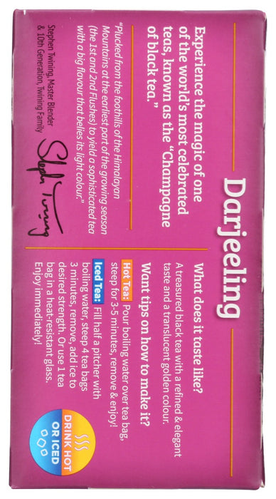 TWINING TEA: Darjeeling Black Tea, 20 bg
