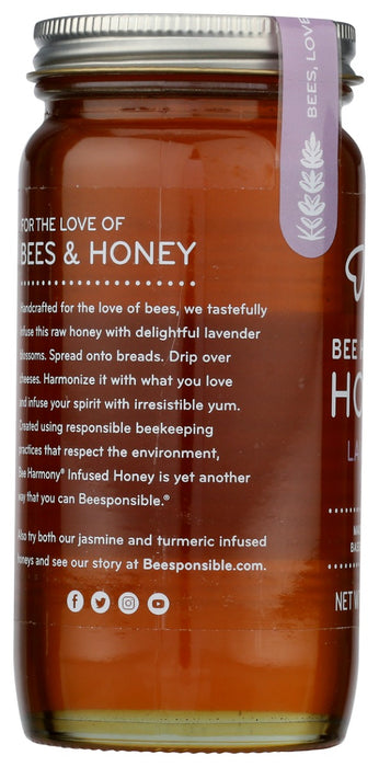 BEE HARMONY: Lavender Infused Honey, 12 oz