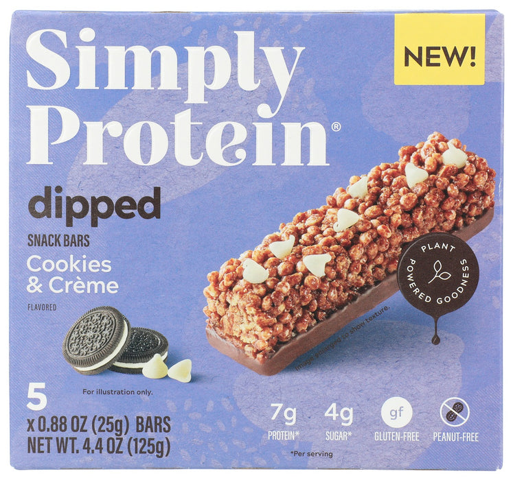 SIMPLYPROTEIN: Cookies and Creme Dipped Bar, 4.4 oz