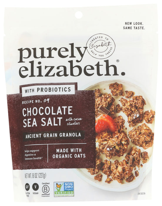 Made with fair trade dark chocolate chunks, coarse sea salt and organic oats, our Chocolate Sea Salt Ancient Grain Granola with Probiotics features superfood grains and seeds for a crunchy texture and delicious salty sweet taste. As part of a balanced diet and healthy lifestyle, two servings per day provide probiotic benefits to help support your immune system and digestive system.