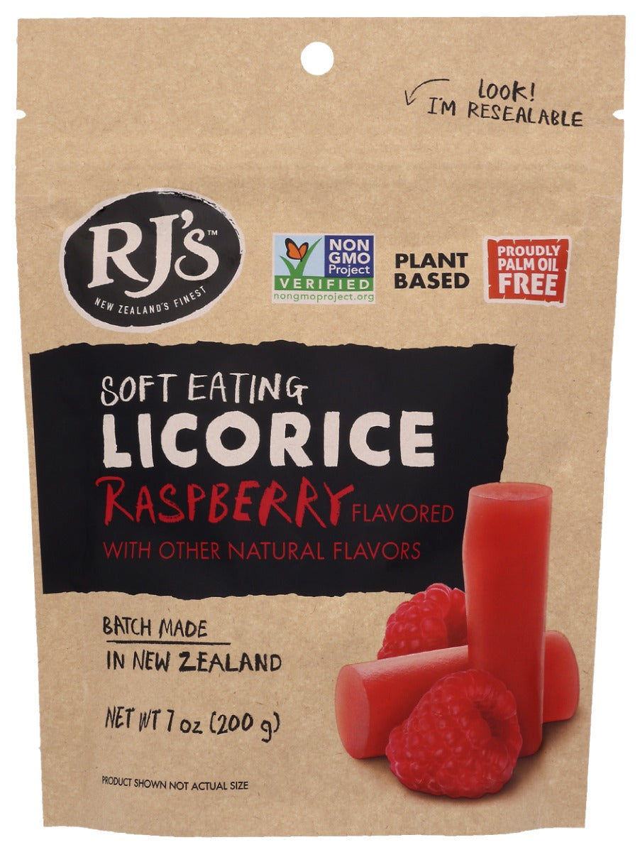 RJS LICORICE: Soft Eating Raspberry Licorice, 7 oz — No Brand For Less