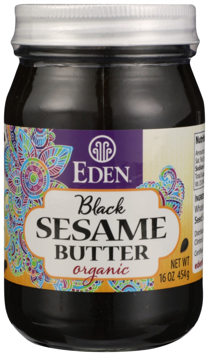 Black sesame is highly prized in Eastern cultures. Use it to make sweet soups, sauces, desserts, pastries, and baked goods. Sesame sauces taste better with black sesame. Black Sesame Butter makes a great dip or spread. It is a smart addition to any smoothie, and with all breads, toast, crackers, muffins, and rice cakes. Make a Miso Sesame Spread or a Sesame Butter w/ lemon and garlic dip/spread/sauce. Rich in calcium and magnesium. Glass jar, gluten free, Non-GMO, and pareve.