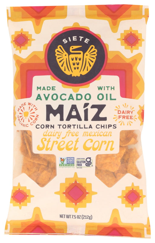 SIETE: Maiz Dairy Free Mexican Street Corn Tortilla Chips, 7.5 oz