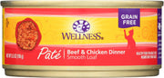 WELLNESS: Beef and Chicken Dinner Pate Cat Food, 5.5 oz