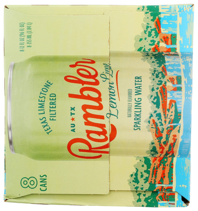 RAMBLER: Lemon Lime Sparkling Water 8Pk, 96 fo