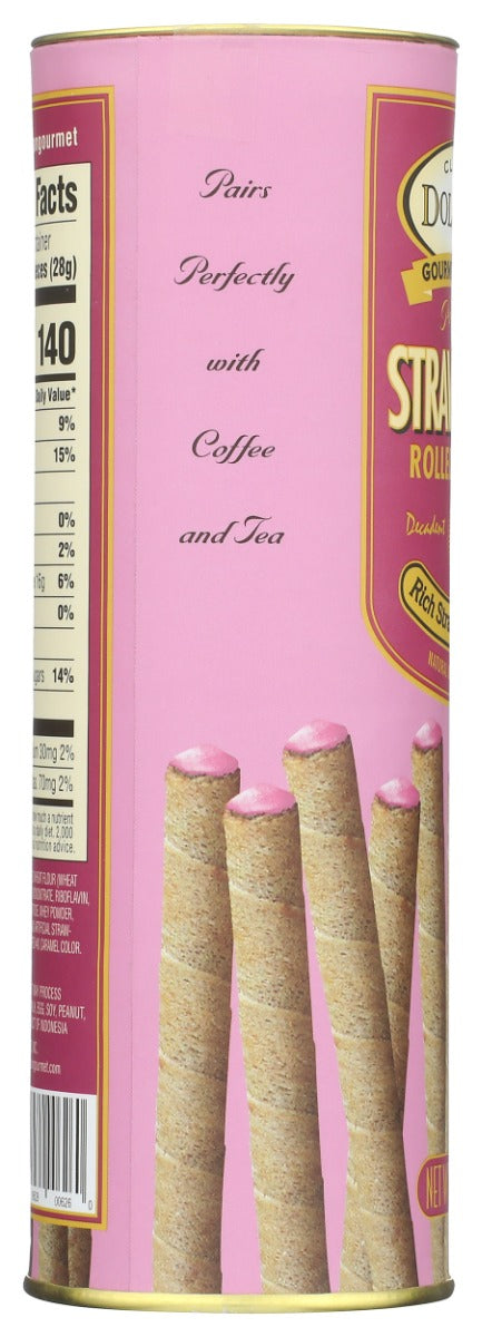 DOLCETTO: Wafer Rolls Strawberry, 3 oz