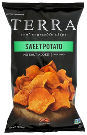 The vegetable voted most likely to succeed as a delicious chip? Sweet potatoes. All we do is slice them thin, crisp them to perfection, then skip the salt. Because sometimes a little natural sweetness is all you need.