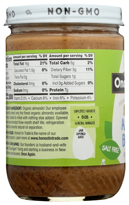 ONCE AGAIN: Organic Almond Butter Creamy Roasted, 16 oz