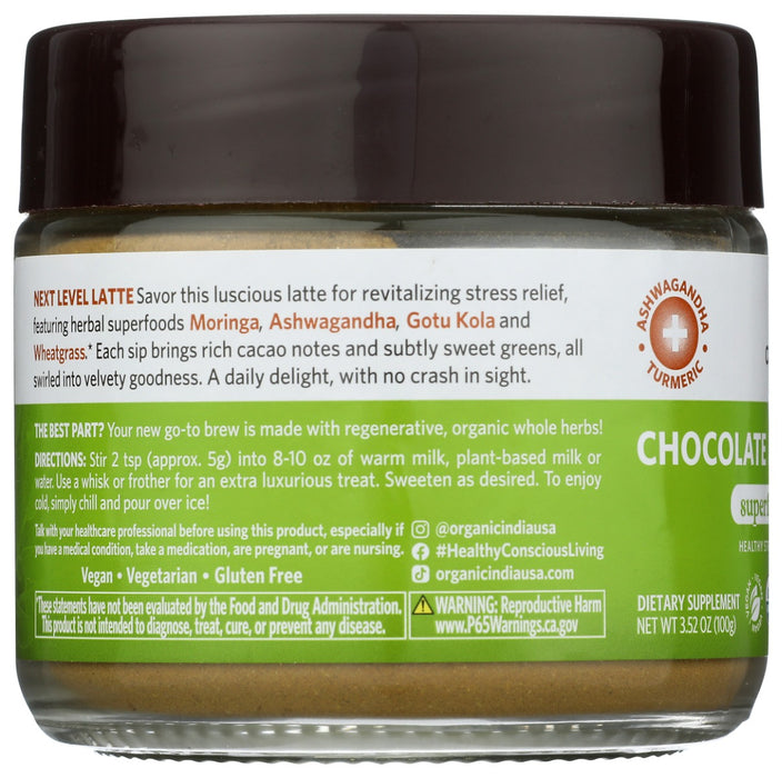 ORGANIC INDIA: Organic Chocolate Moringa Latte, 3.5 oz