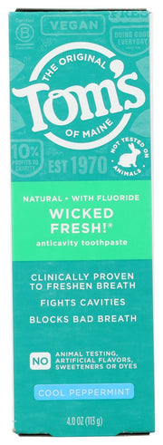 TOMS OF MAINE: Wicked Fresh Toothpaste Cool Peppermint, 4 oz