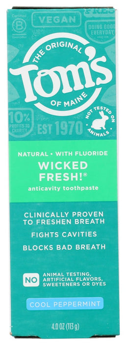 TOMS OF MAINE: Wicked Fresh Toothpaste Cool Peppermint, 4 oz