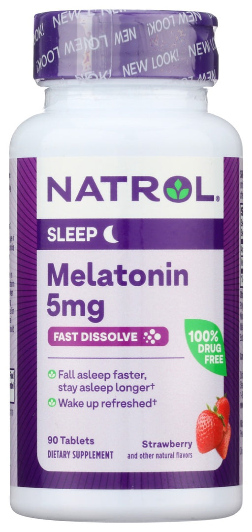 Melatonin serves as the body's biological clock, managing the sleep and wake cycles. Age, everyday stress and diet choices induced by busy lifestyles can take a toll on the body's production of melatonin. From the #1 drug-free sleep aid brand in America^, Natrol Melatonin is a nighttime sleep aid supplement that assists with occasional sleeplessness. It helps to establish normal sleep patterns to give you a more restful, relaxing sleep.