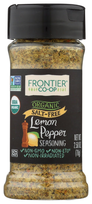 FRONTIER HERB: Organic Salt Free Lemon Pepper Seasoning, 2.5 oz