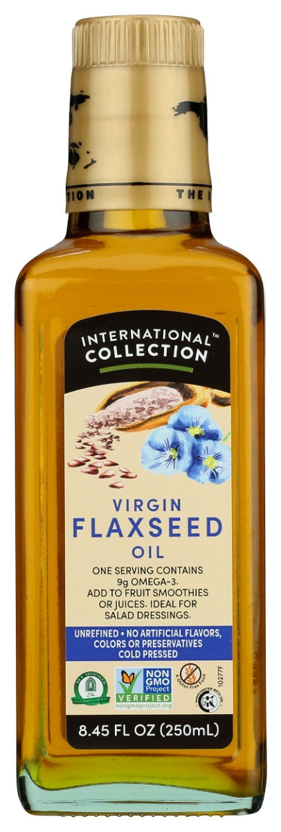 High in healthy fats and especially popular with vegetarians and vegans for its Omega-3 content, International Collection Pure Flax-seed Oil has a nutty flavor that goes deliciously well with both sweet and savory foods.
Mix it into smoothies, add to salad dressings or combine with your favorite spread on crackers or toast.