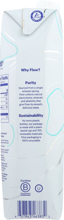 FLOW WATER: Original Alkaline Spring Water, 1 lt