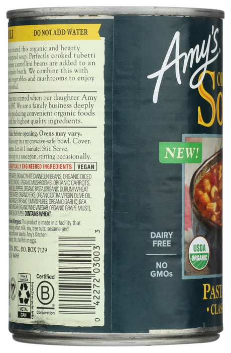 AMYS: Organic Pasta Fagioli Soup, 13.65 oz