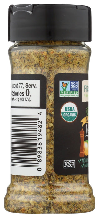 FRONTIER HERB: Organic Salt Free Lemon Pepper Seasoning, 2.5 oz