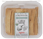 A mix of garlic and thyme, two Mediterranean staples, creates a sunny companion cracker for salads or pasta