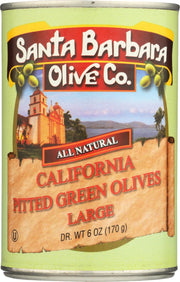 SANTA BARBARA: California Pitted Green Olives Large, 6 oz