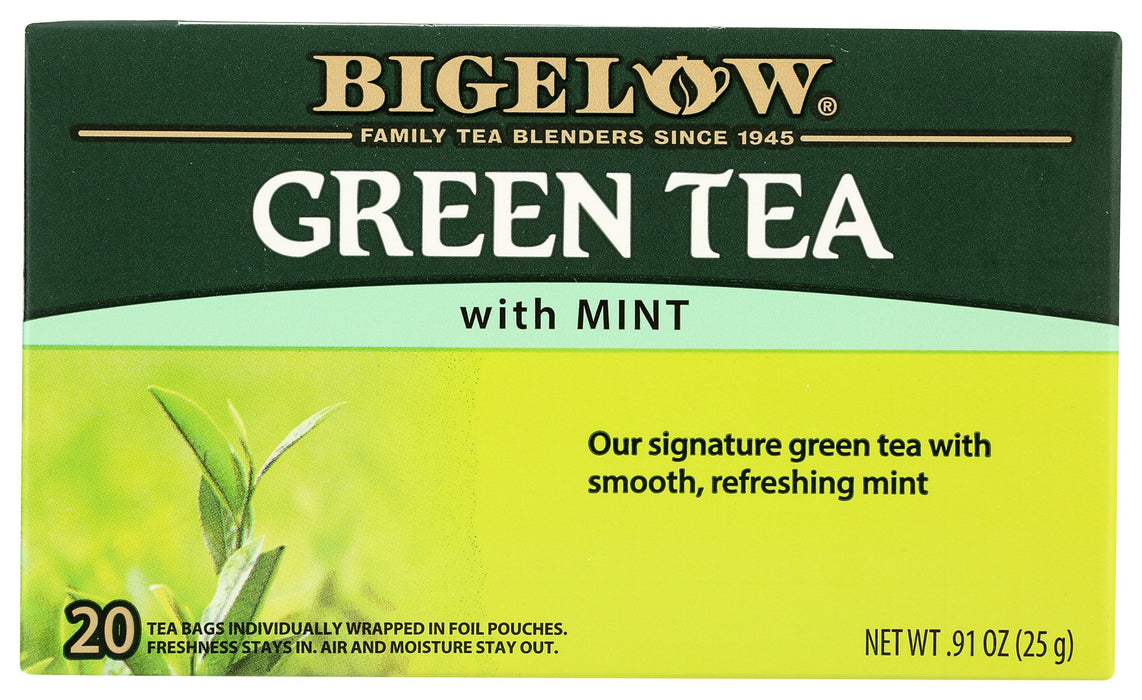 Our smooth green tea is carefully blended with cool mint leaves for a refreshing cup. Try it hot or iced.
