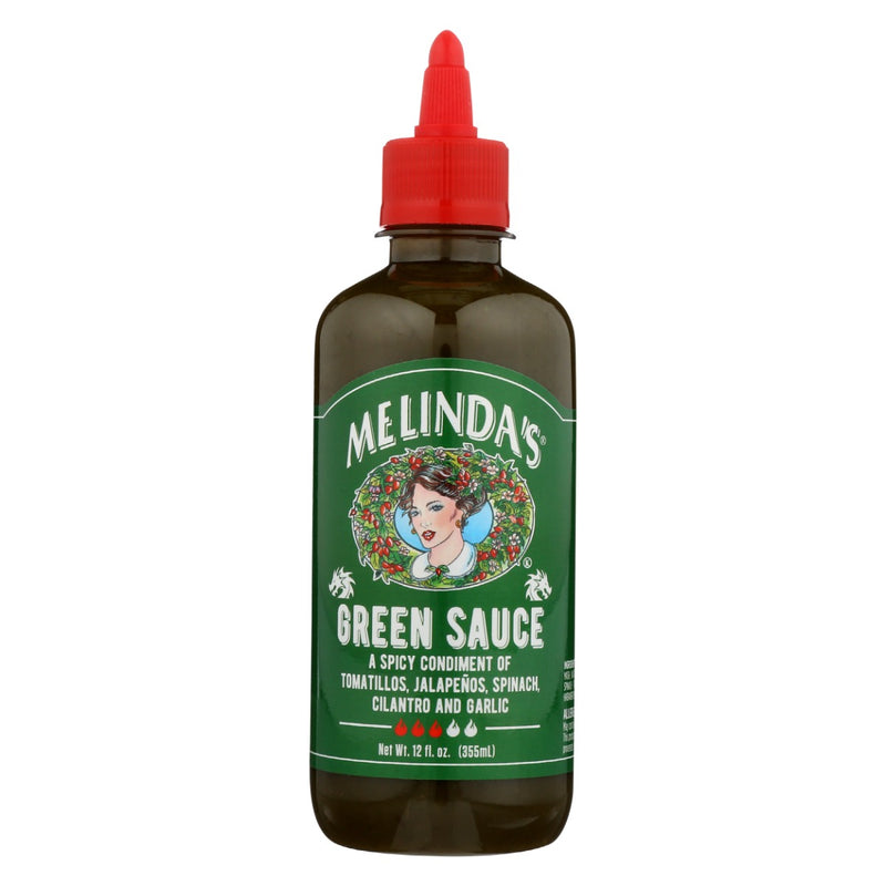 Our green sauce blends all of the good green stuff: Jalapeños, green tomatoes, spinach, cilantro and lime.  Then we add a little garlic and Red Habanero for a little dragon fire.  Made the Melinda's way:  with whole, fresh ingredients and the best peppers on the planet for people who care about those kinds of things.  Uses: Great with Asian, Latin cuisine and on practically everything.