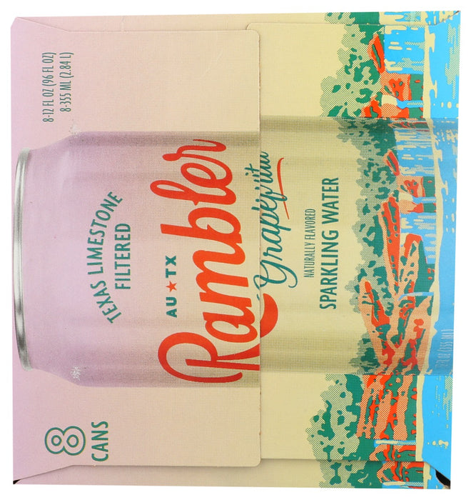 RAMBLER: Grapefruit Sparkling Water 8Pk, 96 fo