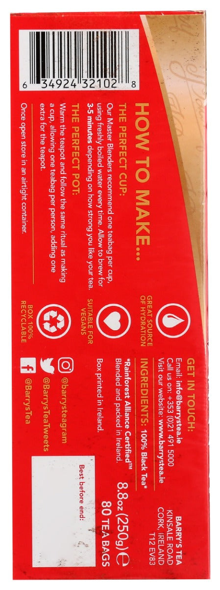 BARRYS: Gold Blend 80 Teabags, 8.8 oz