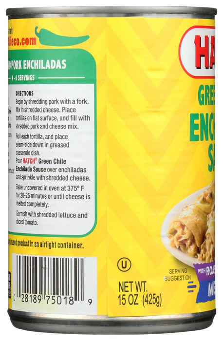 HATCH: Green Chile Enchilada Sauce with Roasted Garlic Medium, 14 oz
