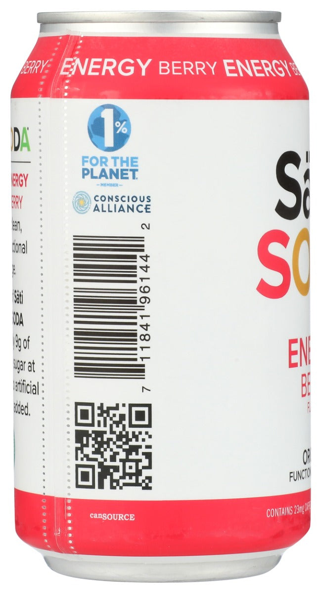 SATI SODA: Organic Energy Berry Soda, 12 fo