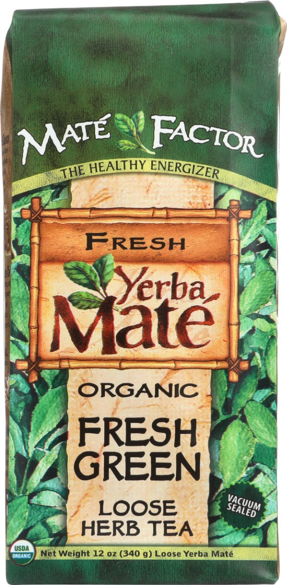 MATE FACTOR: Fresh Green Yerba Mate Organic Loose Tea, 12 oz