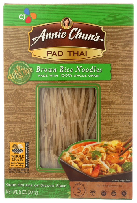 ANNIE CHUNS: Pad Thai Brown Rice Noodles, 8 oz