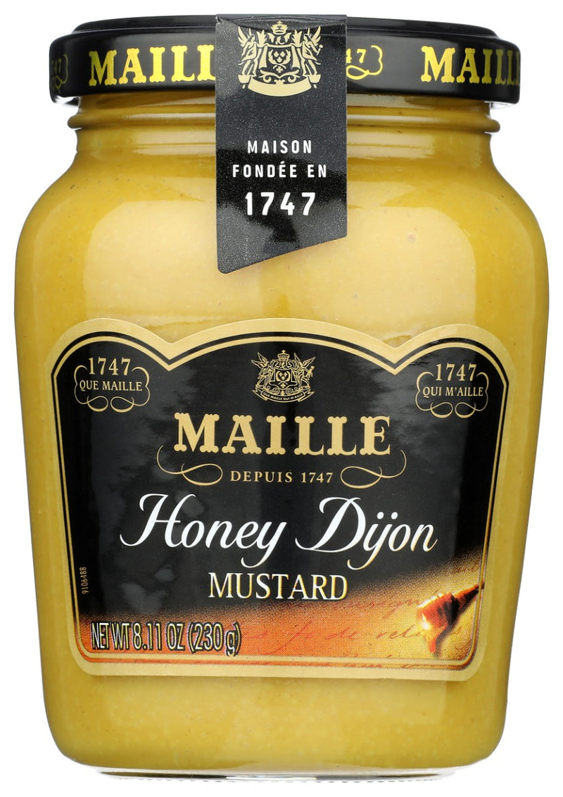 Many customers add a teaspoon of honey to a classic vinaigrette, so here it is at the ready in our classic Maille jar!
This truly makes dressings just that little more special.
Alternatively, this gourmet mustard adds a tangy accent to a cheese plate and an exciting layer to a dried winter fruit salad.